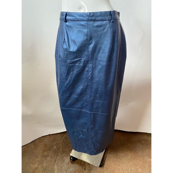 Eric Ryan Sport Womens Pencil Skirt Blue Maxi Back Slit Polyester Vintage 10 - Picture 7 of 11